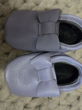 Lilac Baby Moccasin Shoes - Soft Sole